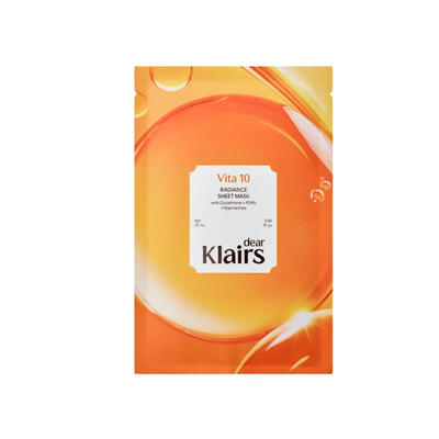 Тканинна маска для обличчя з вітамінним комплексом DEAR, KLAIRS Vita 10 Radiance Sheet Mask 10815 фото