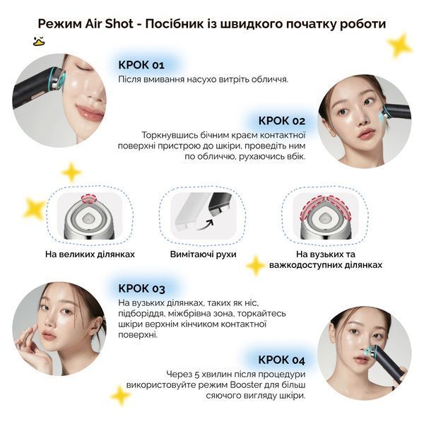 Пристрій для домашнього догляду за шкірою 6 в 1 Medicube AGE-R Booster Pro (Black) 10816 фото