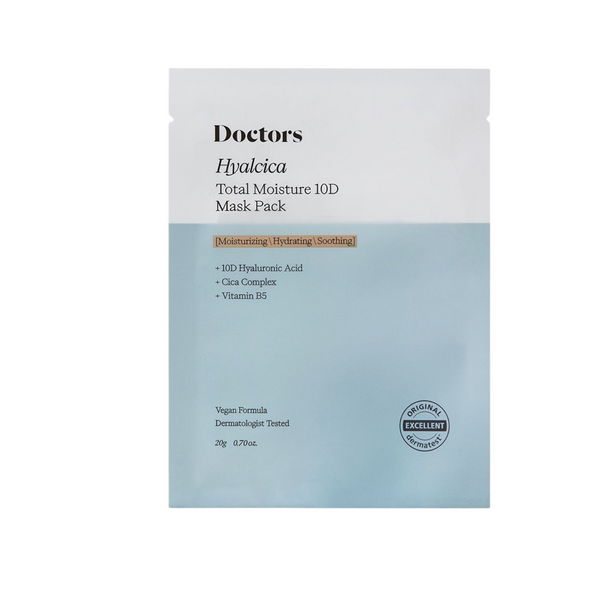 Тканинна маска з 10 формами гіалуронової кислоти та центелою Doctors Hyalcica Total Moisture 10 D Mask 10517 фото